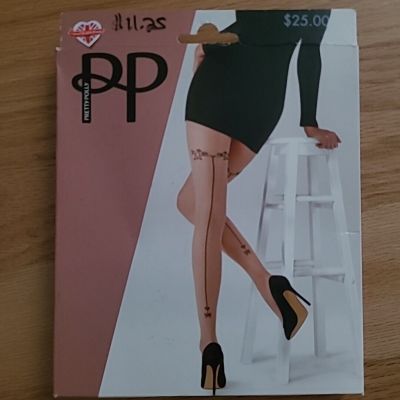 Pretty Polly Heart Backseam Tights Nude One Size